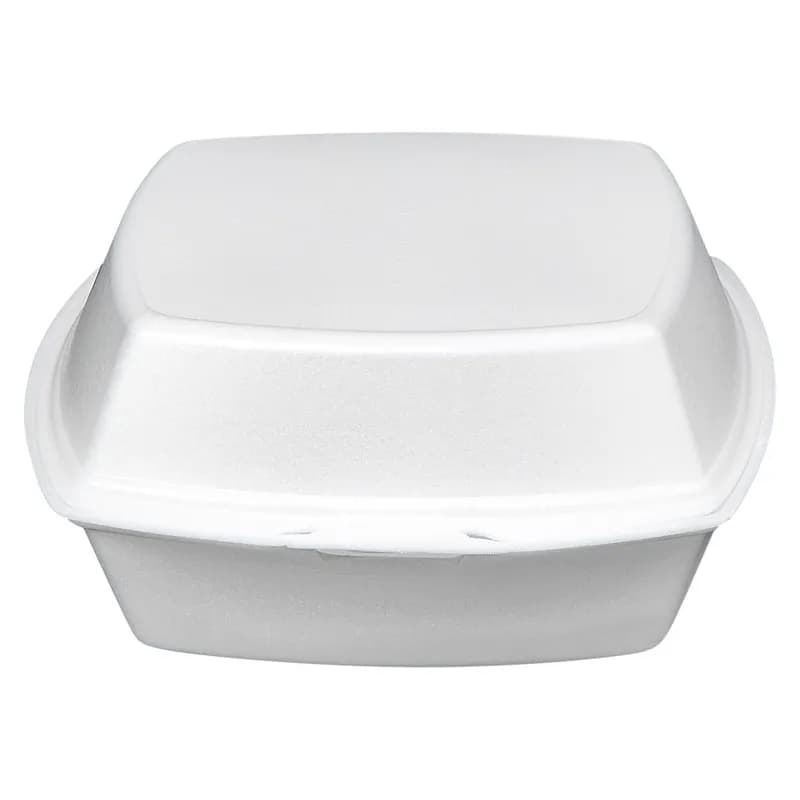 Victoria Bay Take-Out Container Hinged Small (SM) 6X6X3 IN Foam White Tab-Lock 125 Count/Pack 4 Packs/Case