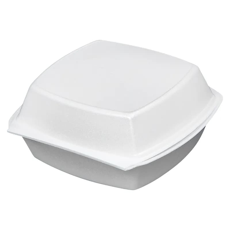 Victoria Bay Take-Out Container Hinged Small (SM) 6X6X3 IN Foam White Tab-Lock 125 Count/Pack 4 Packs/Case