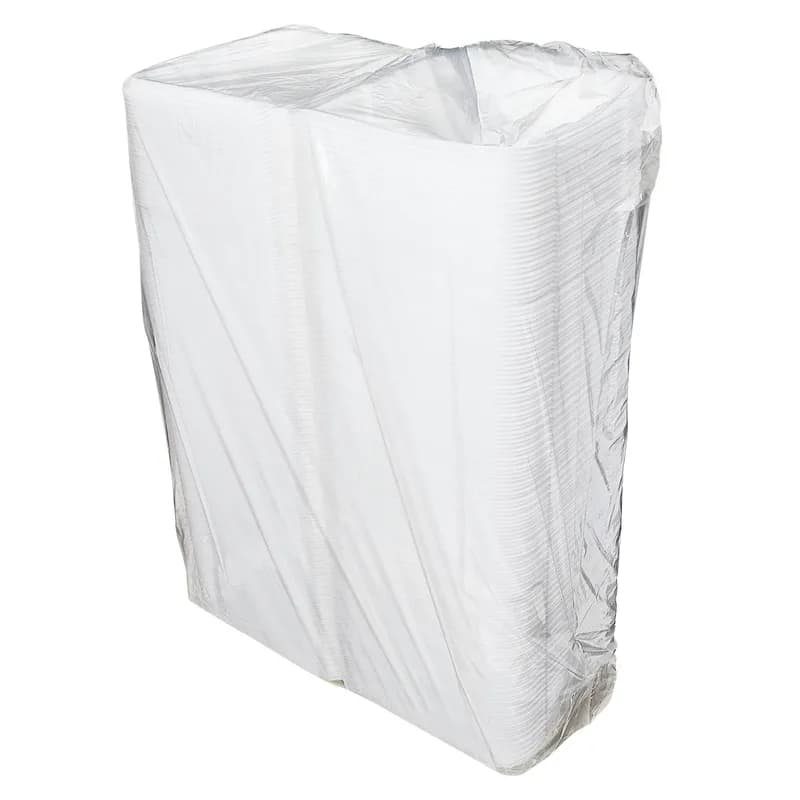 Victoria Bay Take-Out Container Hinged Medium (MED) 8.375X8.125X3 IN Foam White Tab-Lock Vented 150/Case