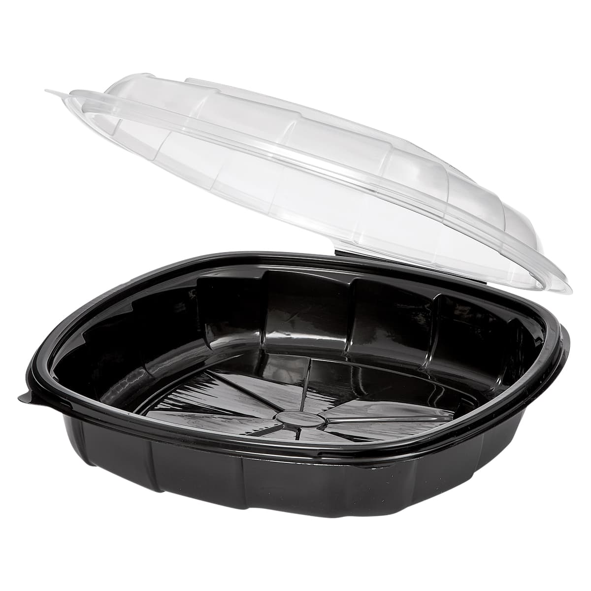 Victoria Bay Take-Out Container Hinged 10X10X2.5 IN PP Black Clear Square 148/Case