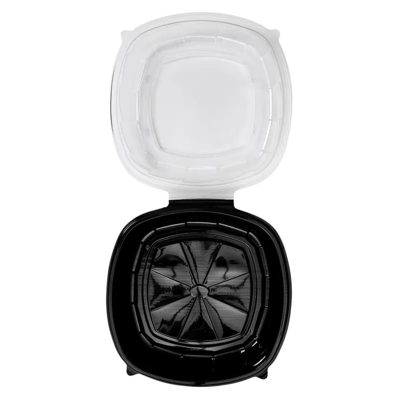 Victoria Bay Take-Out Container Hinged 10X10X2.5 IN PP Black Clear Square 148/Case
