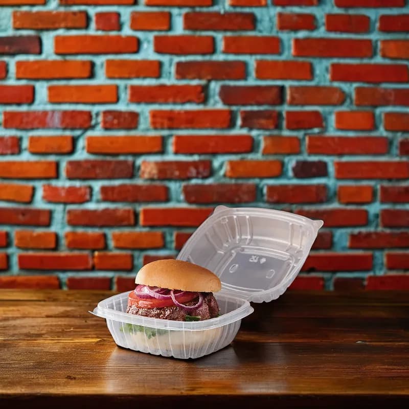 Victoria Bay Take-Out Container Hinged 6X6X3 IN PP Clear Square 450/Case
