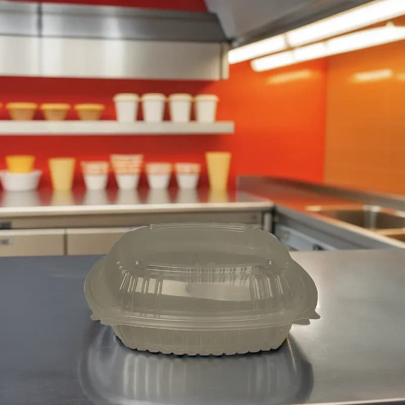 Victoria Bay Take-Out Container Hinged 9X9X2.5 IN PP Clear Square 180/Case