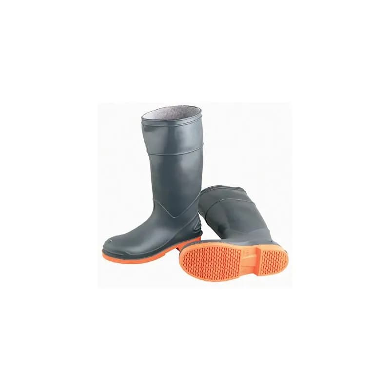 Boot Size 8 15 IN Gray Orange Polyvinyl Chloride (PVC) Nitrile Chemical Resistant Steel Toe 1/Pair