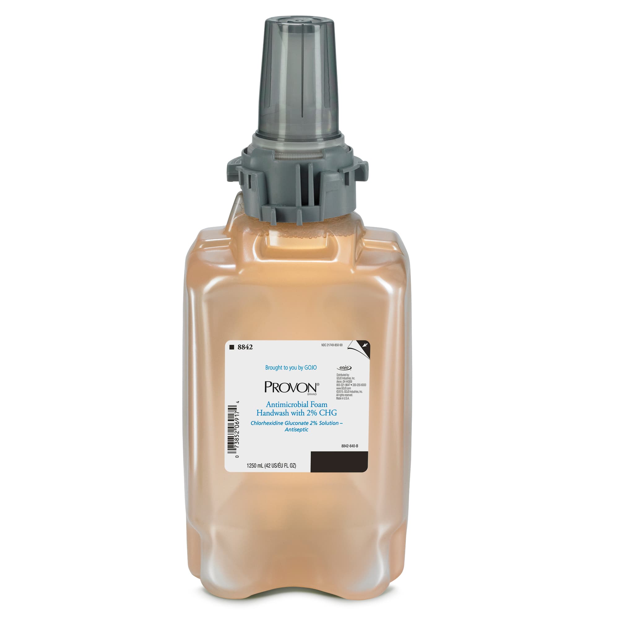 PROVON® Handwash Foam 1250 mL 3.5X3.5X9 IN Unscented Fragrance Free Antimicrobial 2% CHG Healthcare For ADX-12 3/Case