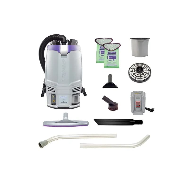 GoFit Backpack Vacuum 6 QT 240V Cordless With 4Ah Lithium-Ion Battery With Xover Two-Piece Wand Tool Kit 1/Each