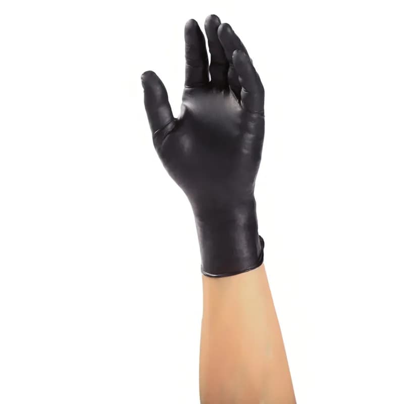Black Rhino Gloves Medium (MED) Black 6MIL Heavy Nitrile Powder-Free Latex Free Textured 100 Count/Box 10 Box/Case