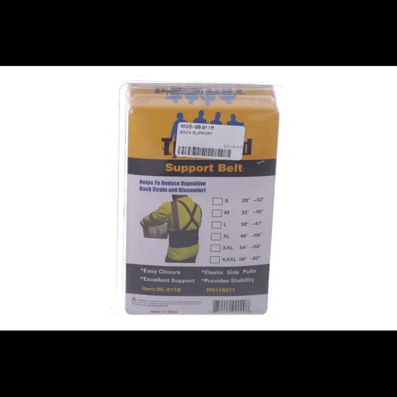 Tuff Grip Back Support Belt Medium (MED) Black Economy Flexible Adjustable 1/Each