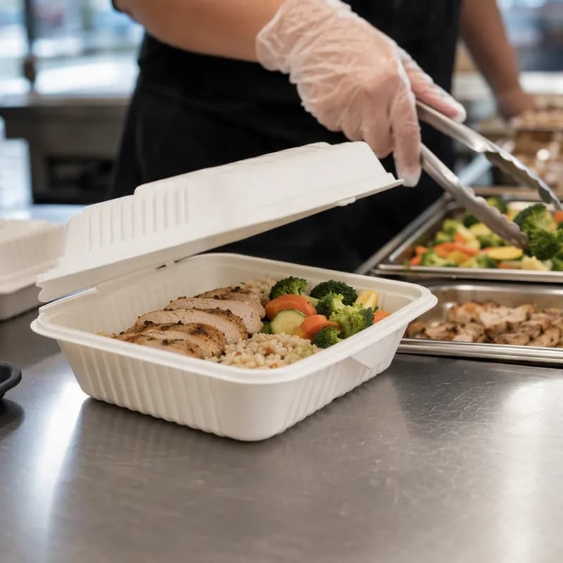 Take-Out Container Hinged 7X7 IN 500/Case