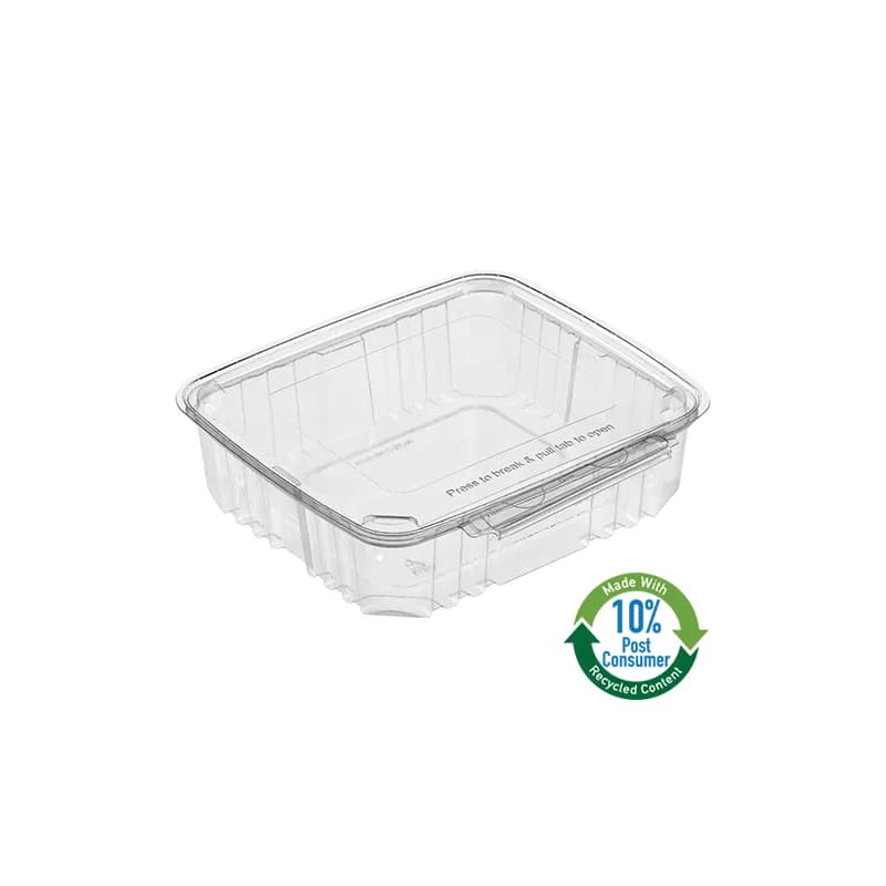 Polar Pak® BreakAway Take-Out Container Hinged 8.73X8.09X2.36 IN PET Clear Rectangle 120/Case
