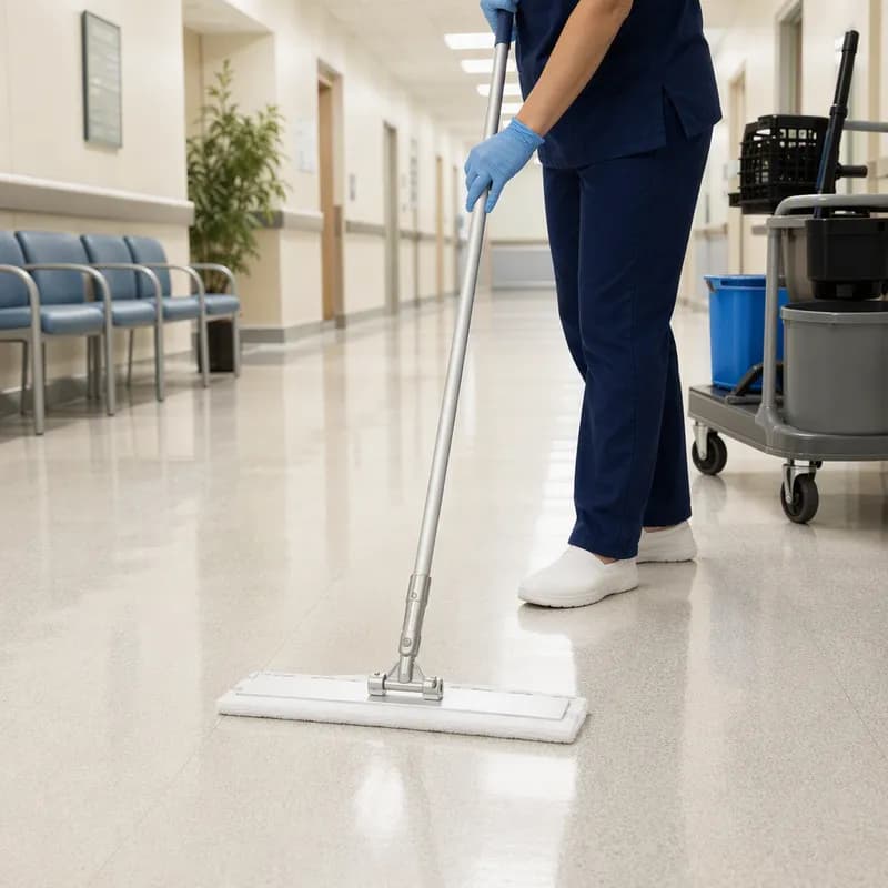 Floor Cleaning Kit 19X5 IN White Microfiber Aluminum Turnover And Isolation 40/Case