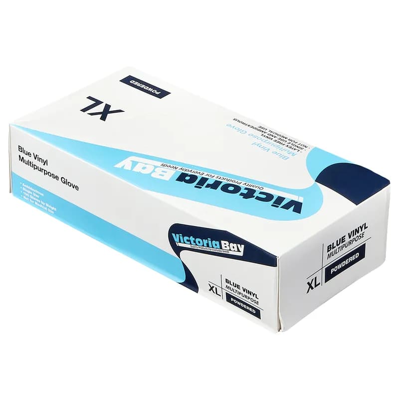 Victoria Bay Gloves XL Blue Vinyl Powdered 1000/Case