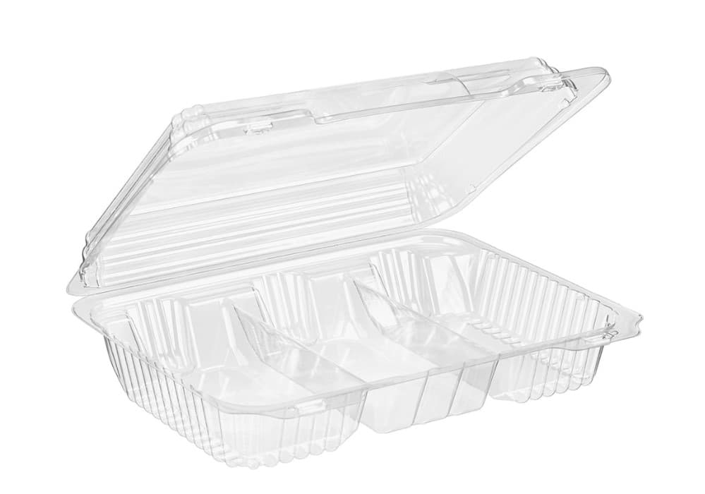 Cookie/Donut Dessert Container 3 Compartment Clamp Style 212/Case