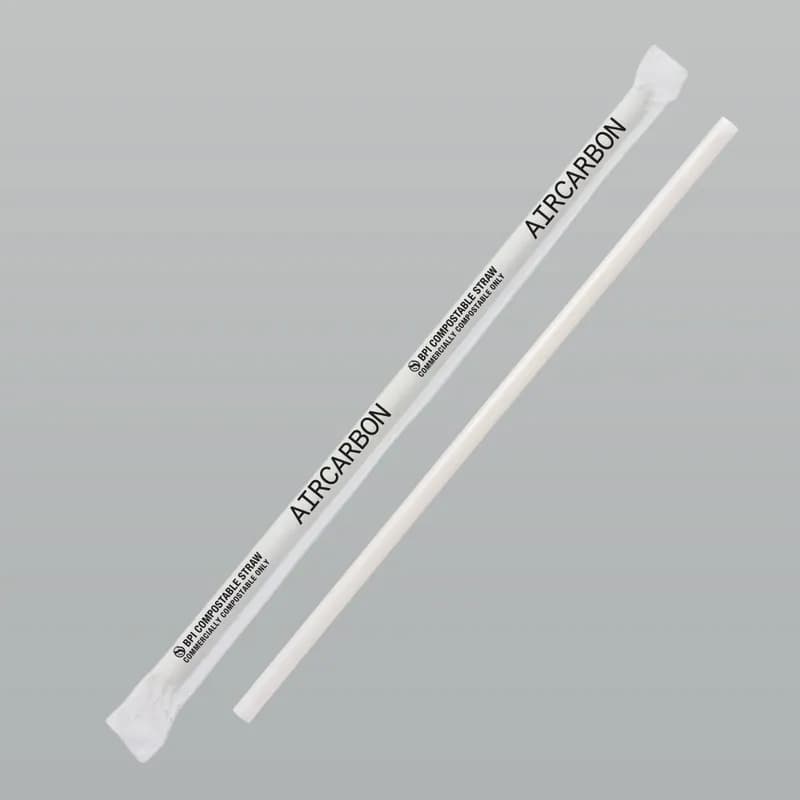 Jumbo Straw 7.75 IN Air Carbon Natural Wrapped 400 Count/Pack 6 Packs/Case 2400 Count/Case