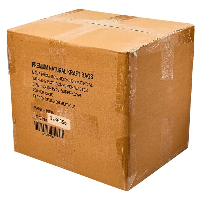 Victoria Bay Shopper Bag 14X10X15.25 IN Paper 80# Kraft With Handle 200/Case