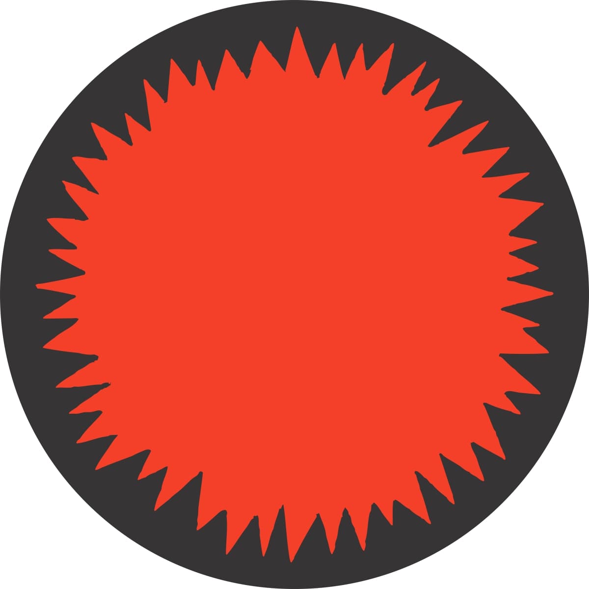 Blank Promo Write In Label 2 IN Black Fluorescent Red Starburst Circle 1000 Count/Roll 20 Rolls/Case 20000 Count/Case