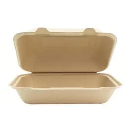 Take-Out Container Hinged 9X6 IN Molded Fiber Natural 200/Case