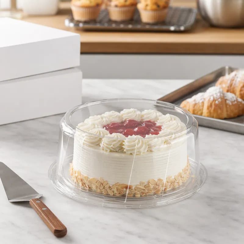 Cake Container & Lid Combo With Dome Lid 9X5.25 IN Clear Round 100/Case