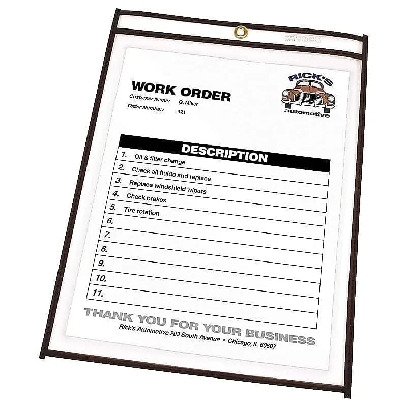 Job Ticket Holder 9X12 IN Clear 25/Box