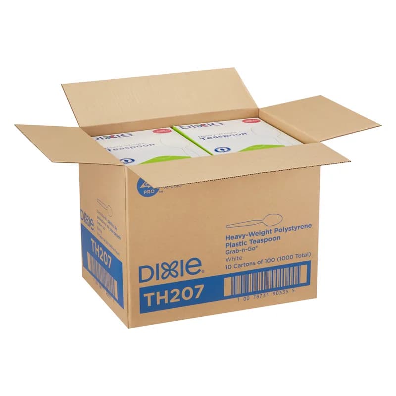 Dixie® Grab-N-Go® Teaspoon PP White Heavyweight 100/Box
