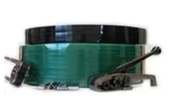 Strapping 0.75IN X3000FT Green PET 0.040GA Hand Grade 1900# 16X6 Core AAR Approved 28 Count/Skid