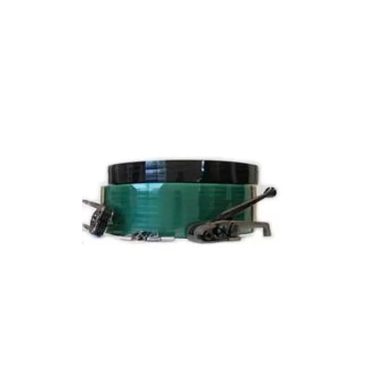 Strapping 0.629IN X4600FT Green PET Hand Grade 1100# 16X6 Core 28 Count/Skid