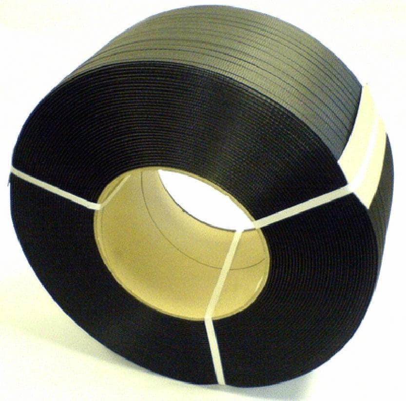 Strapping 12MM X9900FT Black Machine Grade 350# 8X8 Core 1/Each