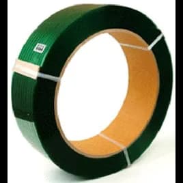 Strapping 0.630IN X4600FT Green PET 0.032GA Machine Grade 1100# 16X6 Core 28 Count/Skid