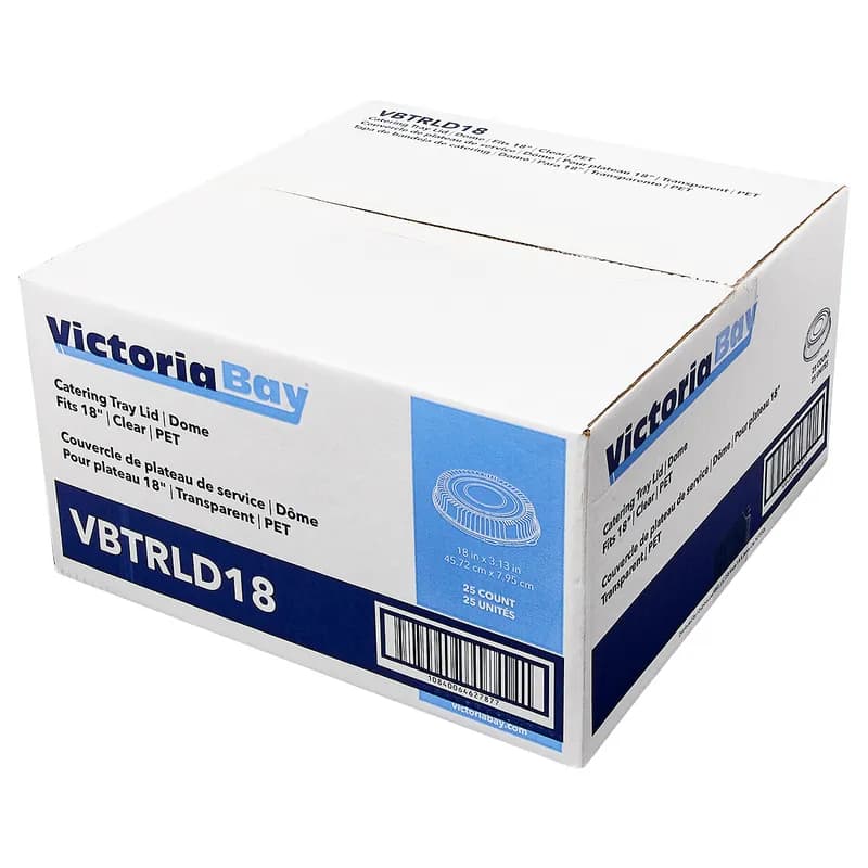 Victoria Bay Lid High Dome 18 IN PET Clear Round For Serving Tray 25/Case