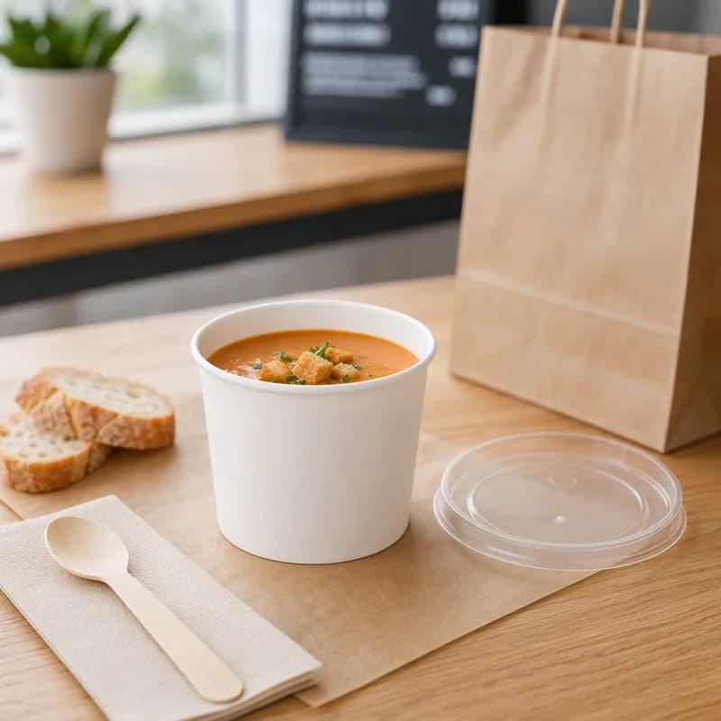 Food Container Base & Lid Combo With Polypropylene (PP) Lid 12 OZ Paper 250/Case