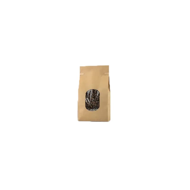 Bag 4.75X2.5X9.5 IN Kraft Paper With Tin Ties Closure Poly-Lined With Window 500/Case