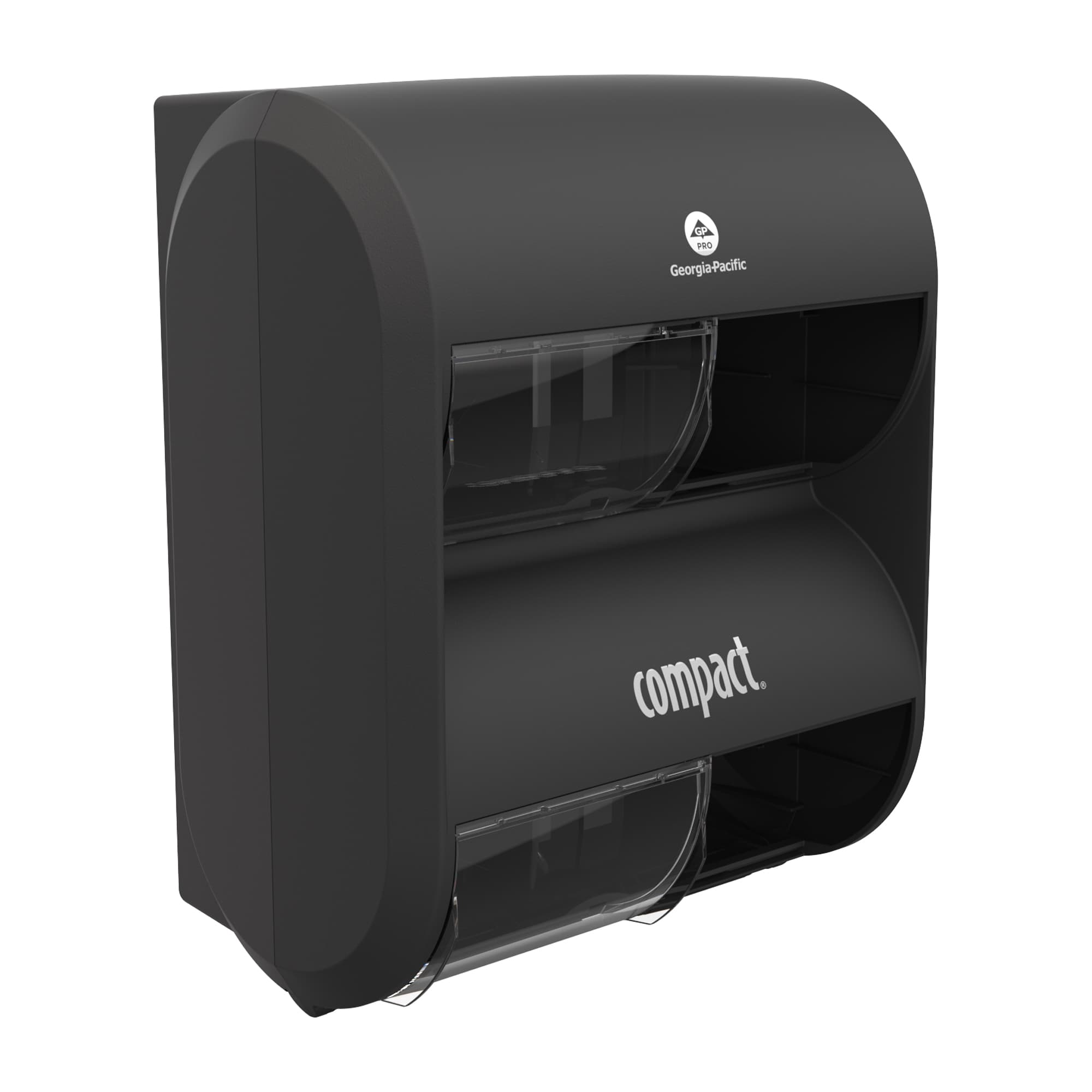 Compact Quad® Toilet Paper Dispenser 6.90X11.75X13.25 IN Smoke Gray 4-Roll Coreless High Capacity 1/Each