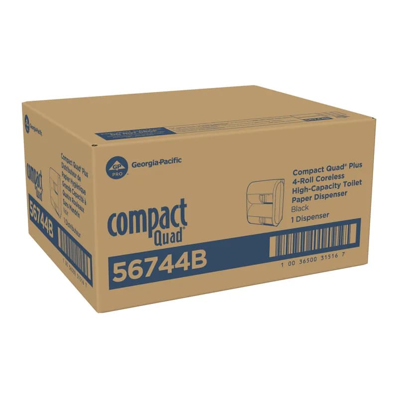 Compact Quad® Toilet Paper Dispenser 6.90X11.75X13.25 IN Smoke Gray 4-Roll Coreless High Capacity 1/Each