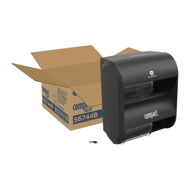 Compact Quad® Toilet Paper Dispenser 6.90X11.75X13.25 IN Smoke Gray 4-Roll Coreless High Capacity 1/Each