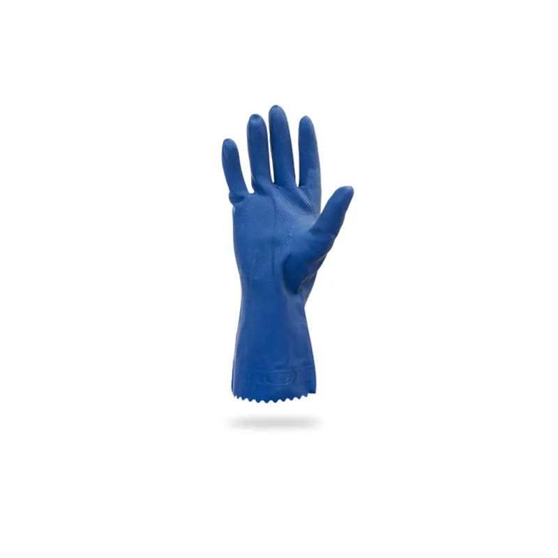 Safety Zone® Canner Gloves XL 12 IN Blue 18MIL Latex Chemical Resistant Pinked Cuffs Diamond Grip 12 Ct/Box 10 Box/Case