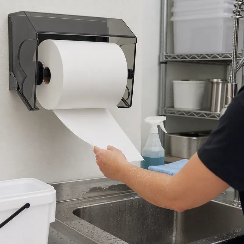 Roll Paper Towel 7.8IN X800FT 1PLY White Commercial 6/Case