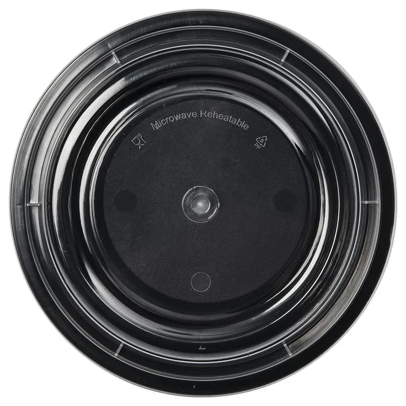 Victoria Bay Take-Out Container Base & Lid Combo 16 OZ Plastic Black Clear Round Microwave Safe 150/Case