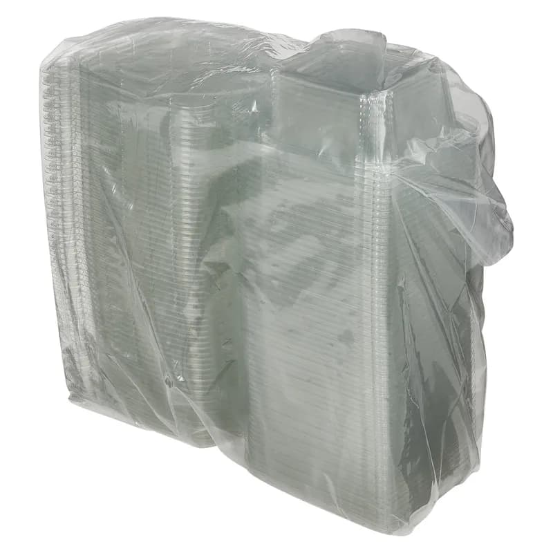 Victoria Bay Deli Container Hinged 12 OZ RPET Clear Tamper-Evident 60 Count/Pack 4 Packs/Case 240 Count/Case
