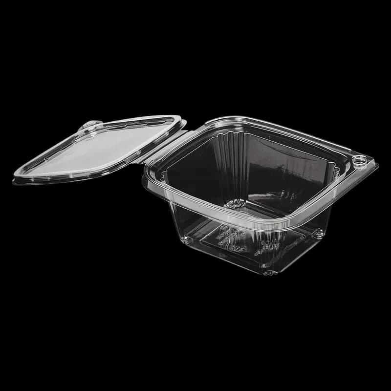 Victoria Bay Deli Container Hinged 16 OZ RPET Clear Tamper-Evident 60 Count/Pack 6 Packs/Case 240 Count/Case