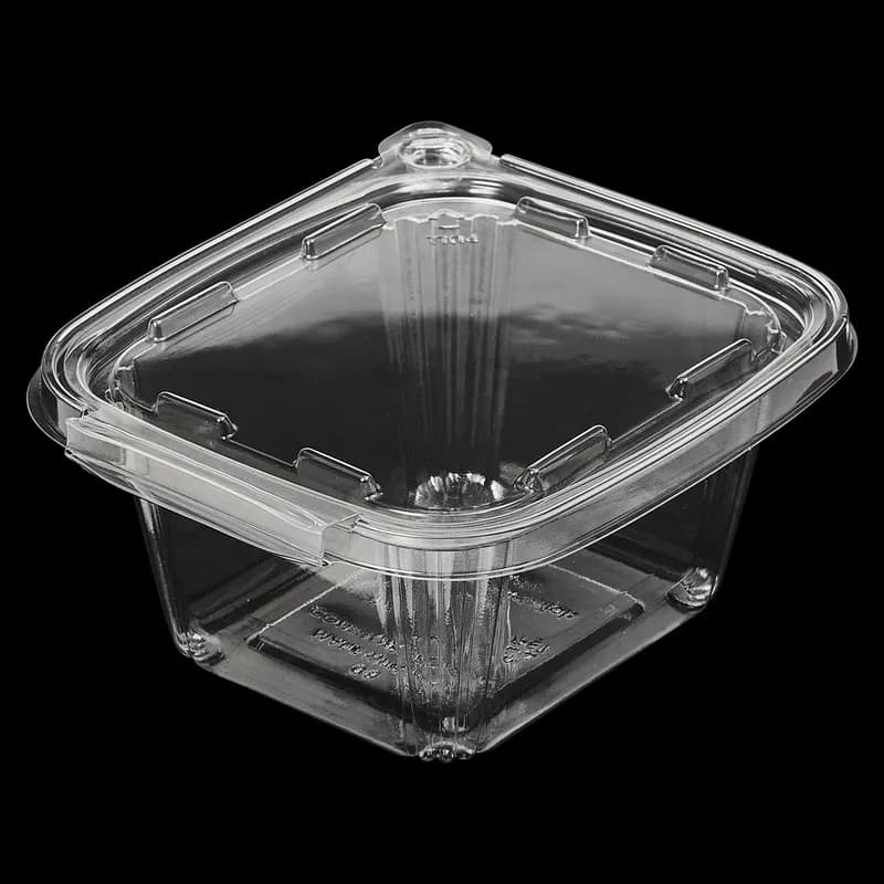 Victoria Bay Deli Container Hinged 16 OZ RPET Clear Tamper-Evident 60 Count/Pack 6 Packs/Case 240 Count/Case