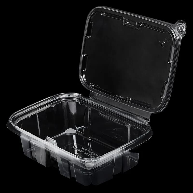Victoria Bay Deli Container Hinged 24 OZ RPET Clear Tamper-Evident 100 Count/Pack 2 Packs/Case 200 Count/Case