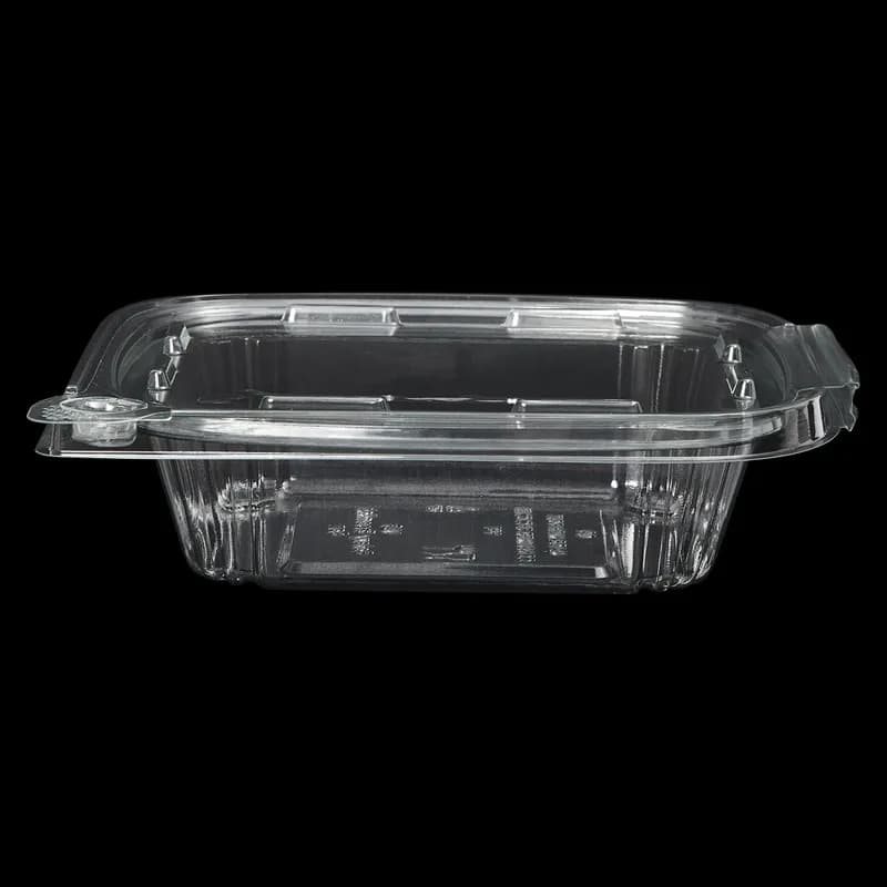 Victoria Bay Deli Container Hinged 8 OZ RPET Clear Tamper-Evident 60 Count/Pack 4 Packs/Case 240 Count/Case