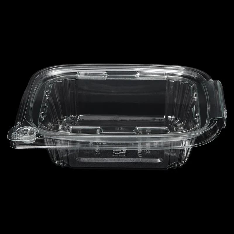 Victoria Bay Deli Container Hinged 8 OZ RPET Clear Tamper-Evident 60 Count/Pack 4 Packs/Case 240 Count/Case