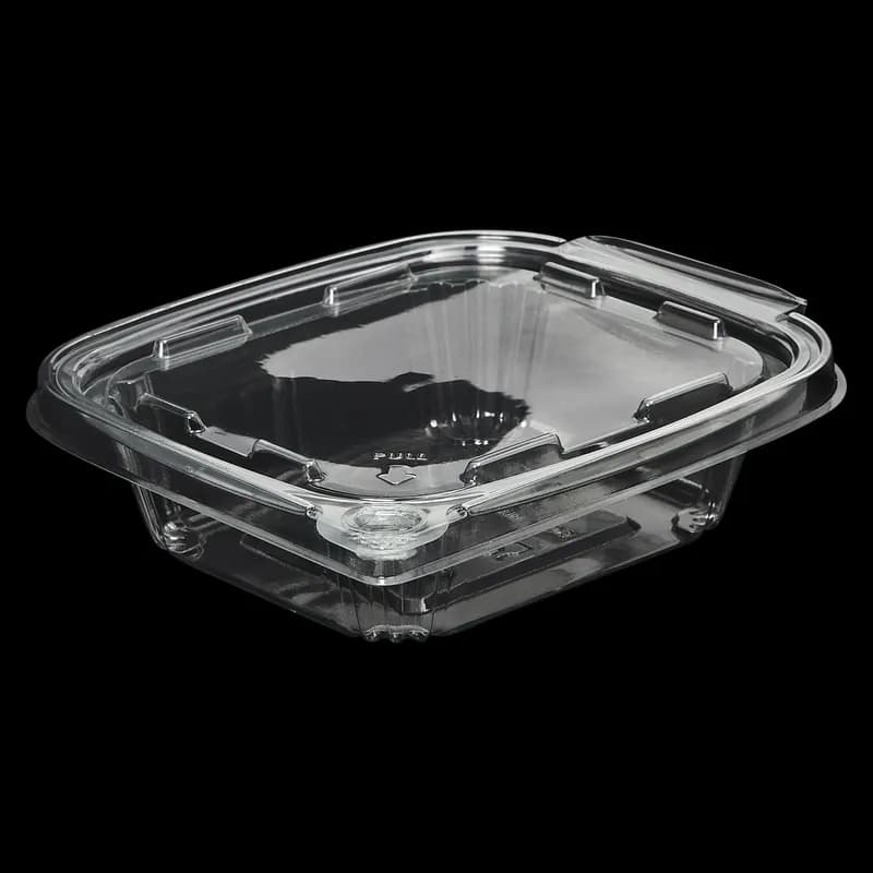 Victoria Bay Deli Container Hinged 8 OZ RPET Clear Tamper-Evident 60 Count/Pack 4 Packs/Case 240 Count/Case