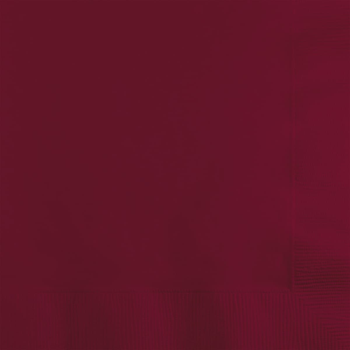 Beverage Napkins Burgundy 3PLY 50 Count/Pack 10 Packs/Case 500 Count/Case