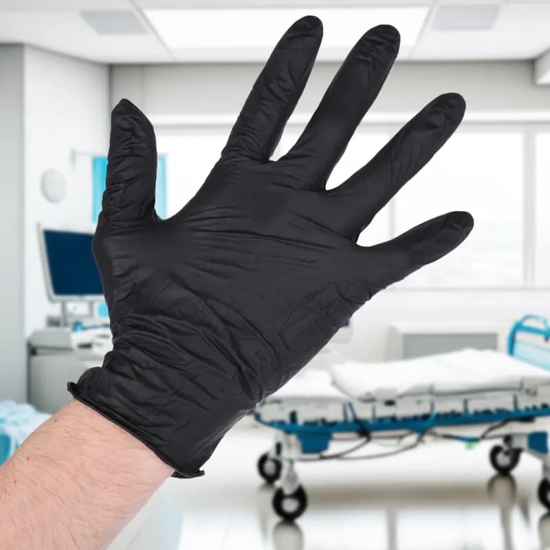 Royalty Premier Gloves Medium (MED) Black 5MIL Nitrile Disposable 100 Count/Box 10 Box/Case