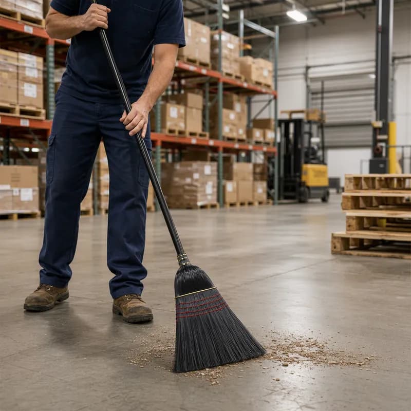 Janitor Warehouse Broom 1.13X56.5X12 IN Black 1/Each