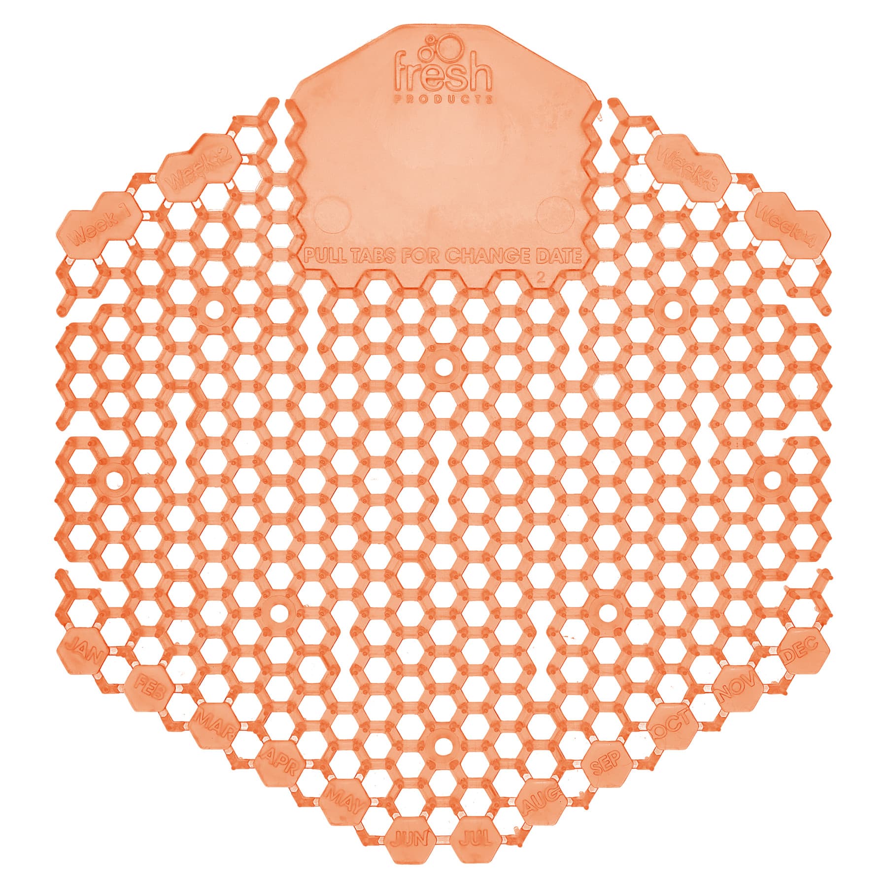 Wave 3D Urinal Screen Mango Orange EVA 7X6.5X0.66 IN 10 Count/Box 6 Box/Case 60 Count/Case