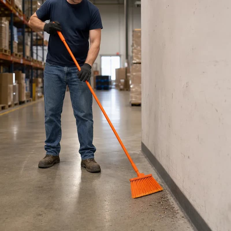 Sparta® Broom 54IN Orange Flagged Angled Head 1/Each