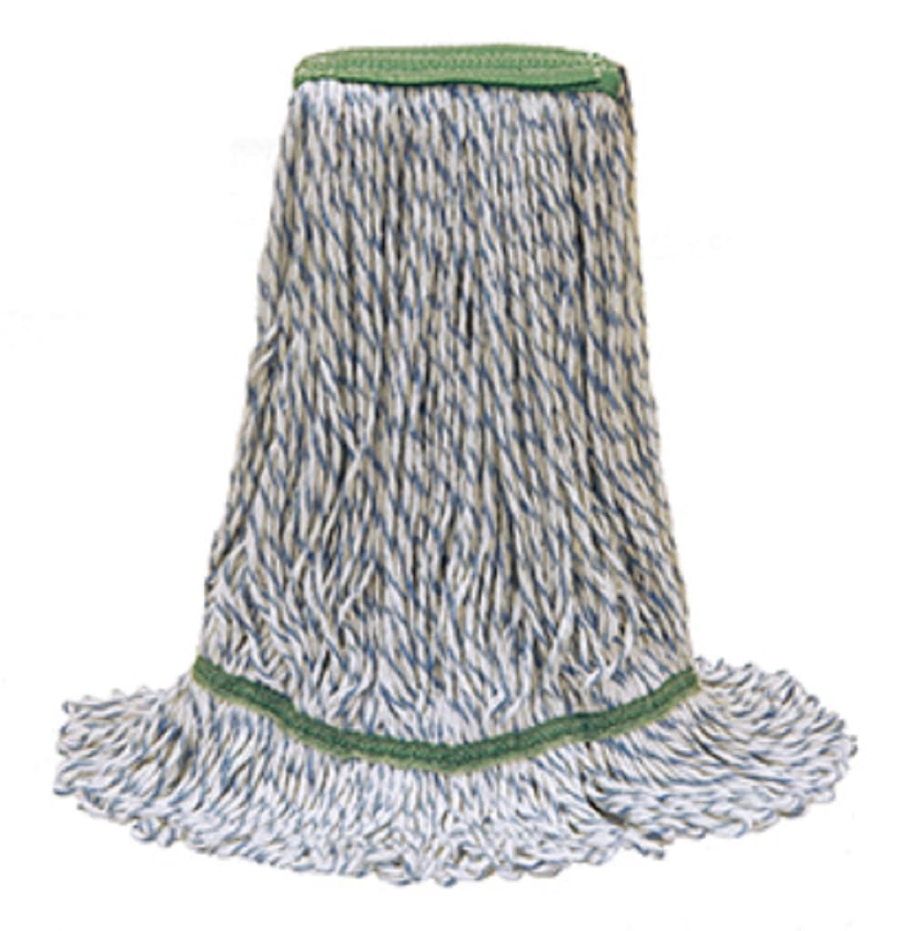 O-Cedar® Finish Mop Large (LG) Blue White 4PLY Loop End 1.25IN Narrow Headband Tailband 12 Count/Case
